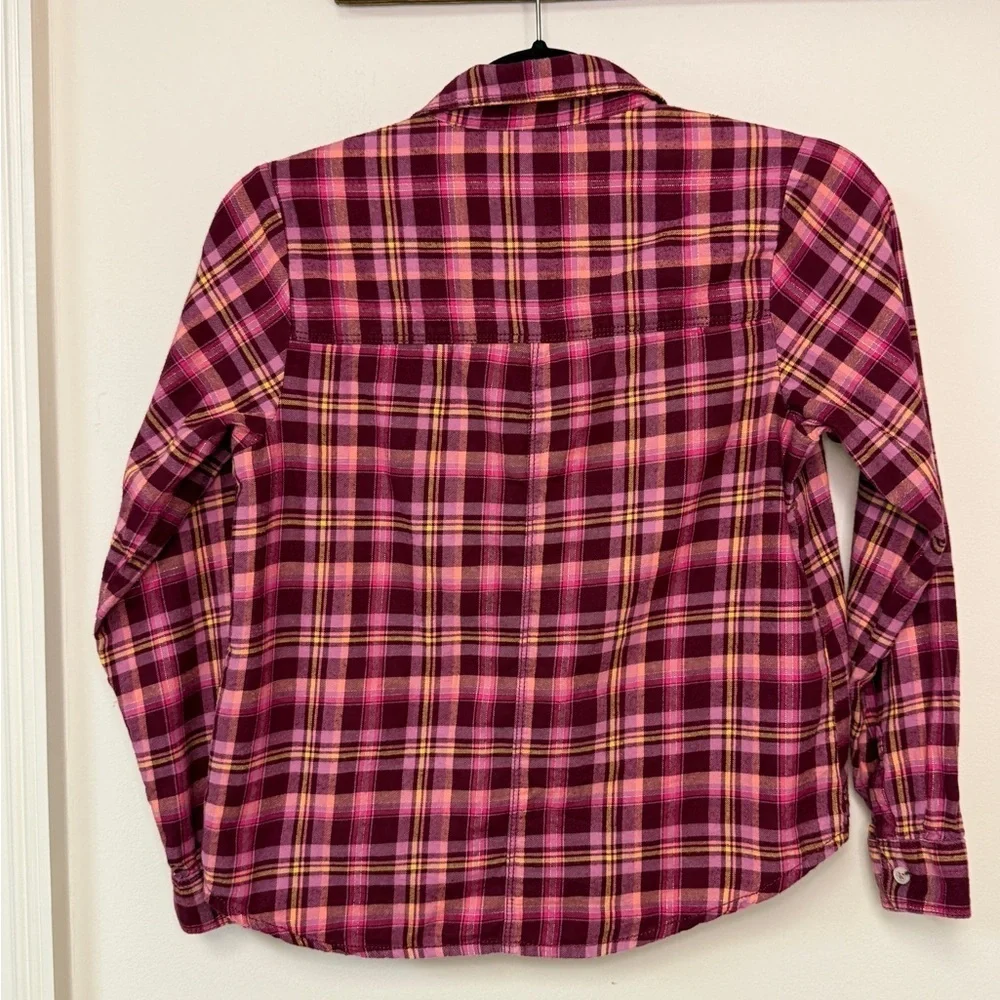 Cat & Jack: Girls Pink & Purple Plaid Polo, Size L (10 / 12)